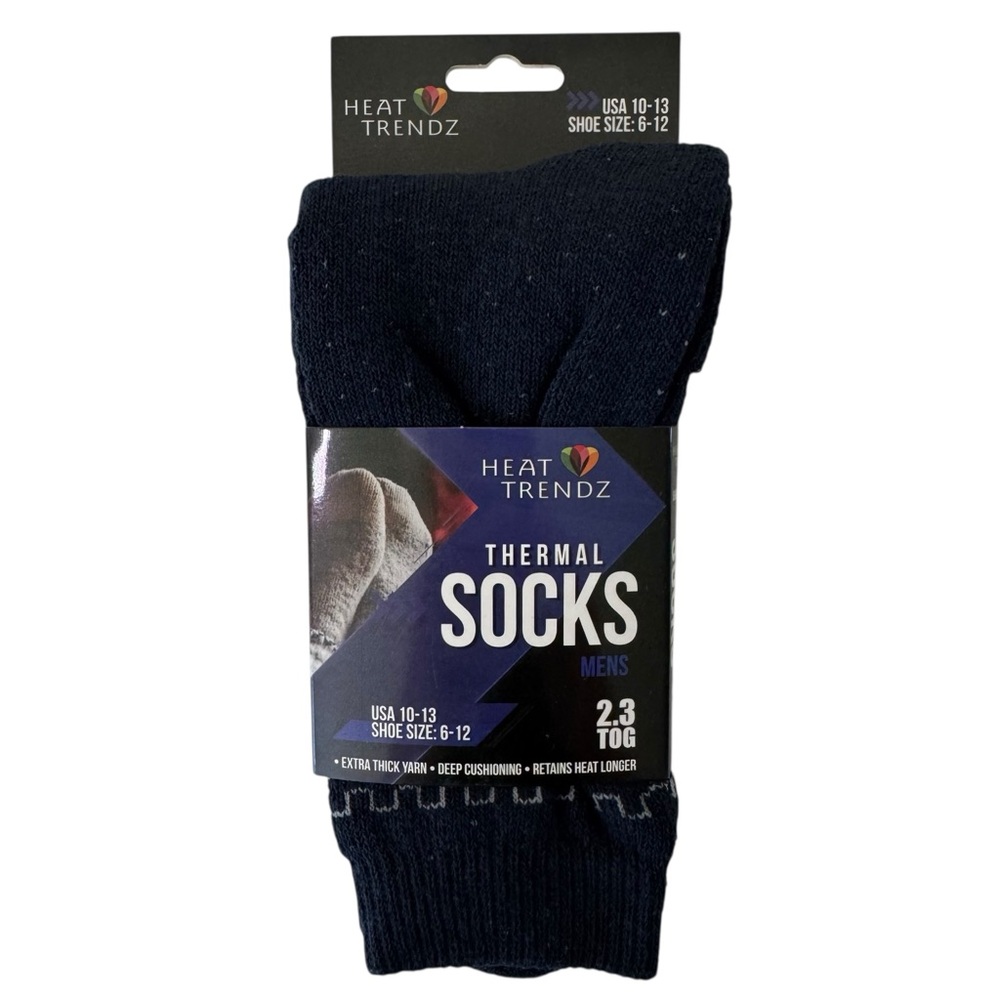 Heat Trendz Blue Thermal Socks TOG 2.3 Men Shoe Size 6-12Extra Thick Yarn‎ NEW